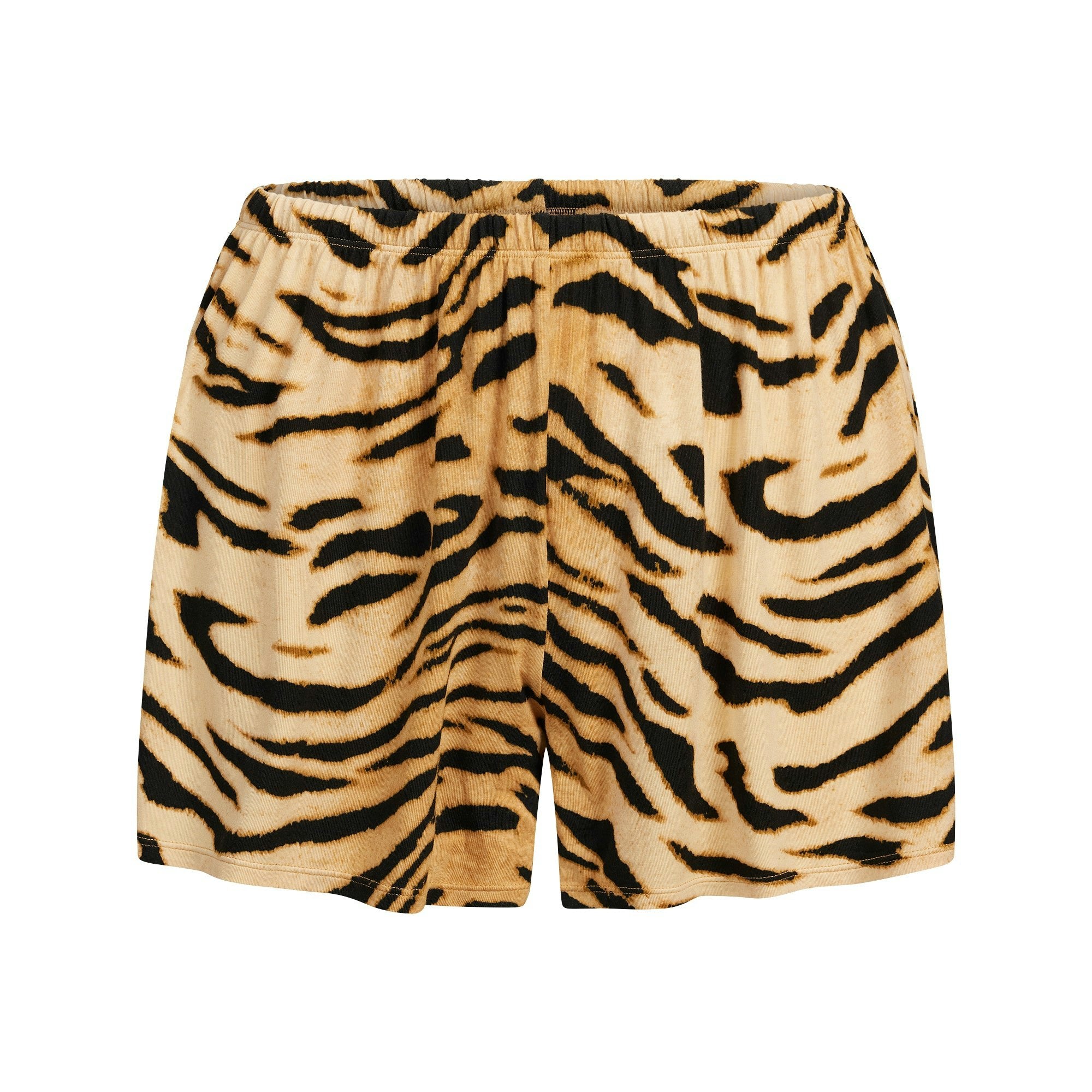 Skims Skims Sleep Short Sleeve Button Up Set Bronze Tiger Print