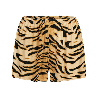 Skims Skims Sleep Short Sleeve Button Up Set Bronze Tiger Print