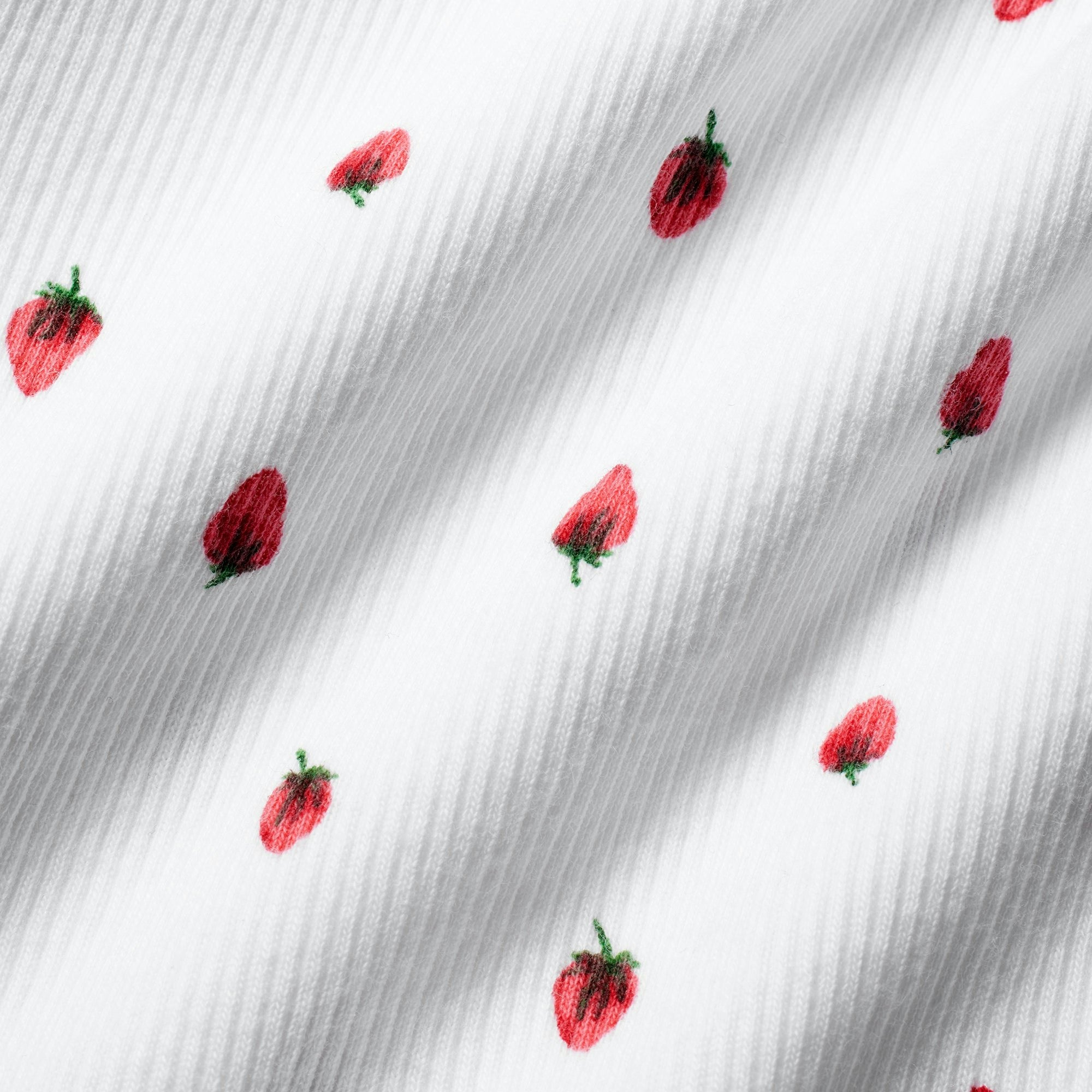 Skims Cotton Rib Boxer Snow Strawberry Print