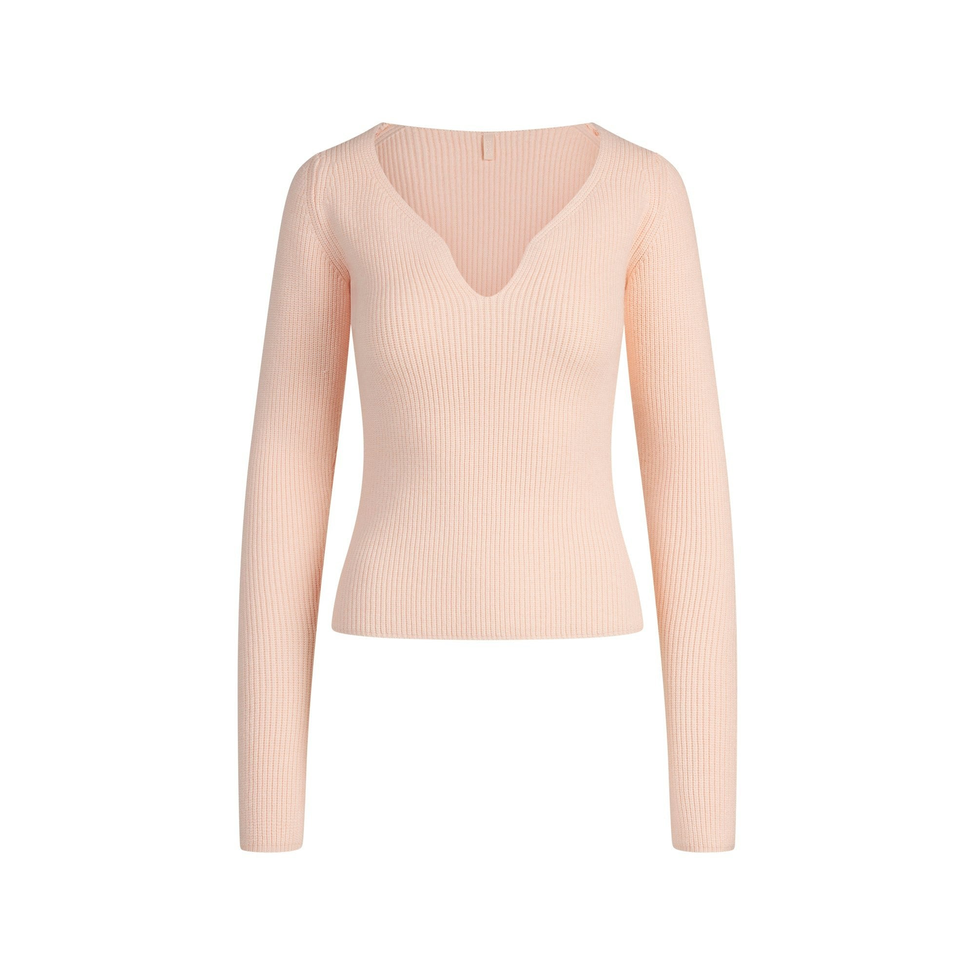 Skims Sweater Knits Ribbed Long Sleeve Top Primrose