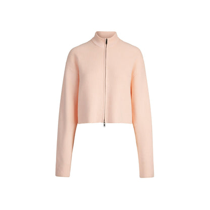 Skims Sweater Knits Ribbed Mock Neck Zip Up Primrose