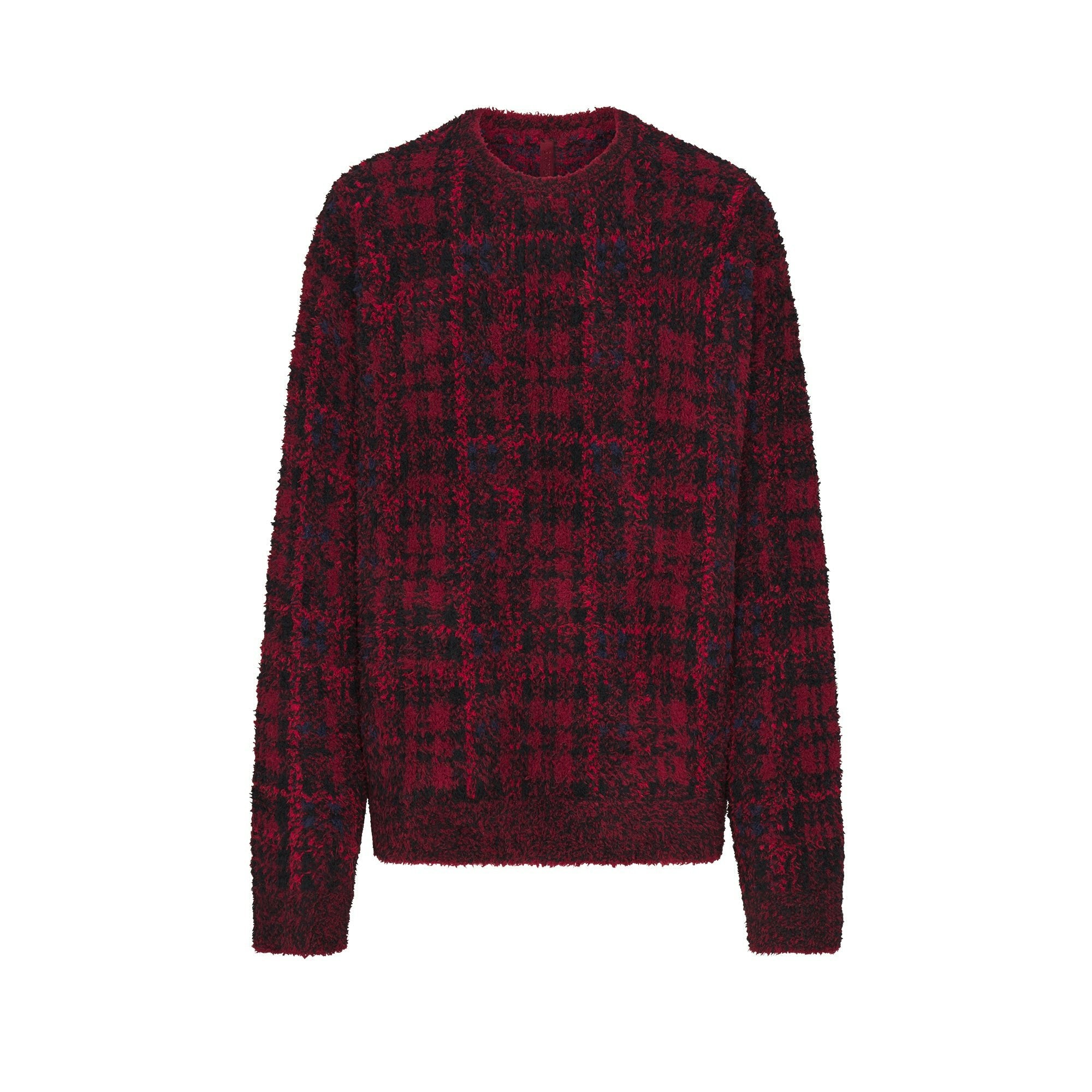 Skims Cozy Oversized Crewneck Pullover Merlot Navy Plaid