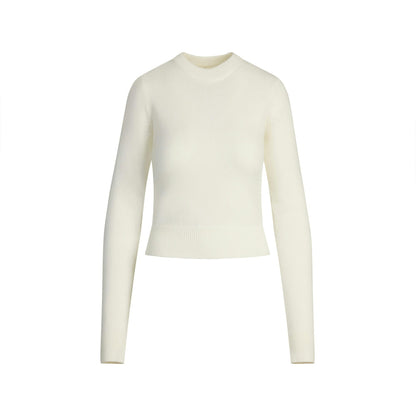 Skims Sweater Knits Ribbed Long Sleeve Fitted Crew Neck Ivory
