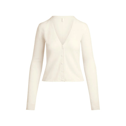 Skims Featherweight Cashmere Cardigan Egret