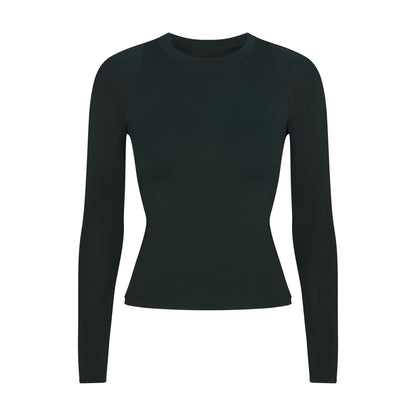 Skims Nikeskims Airy Long Sleeve Crew Neck Top Dark Teal