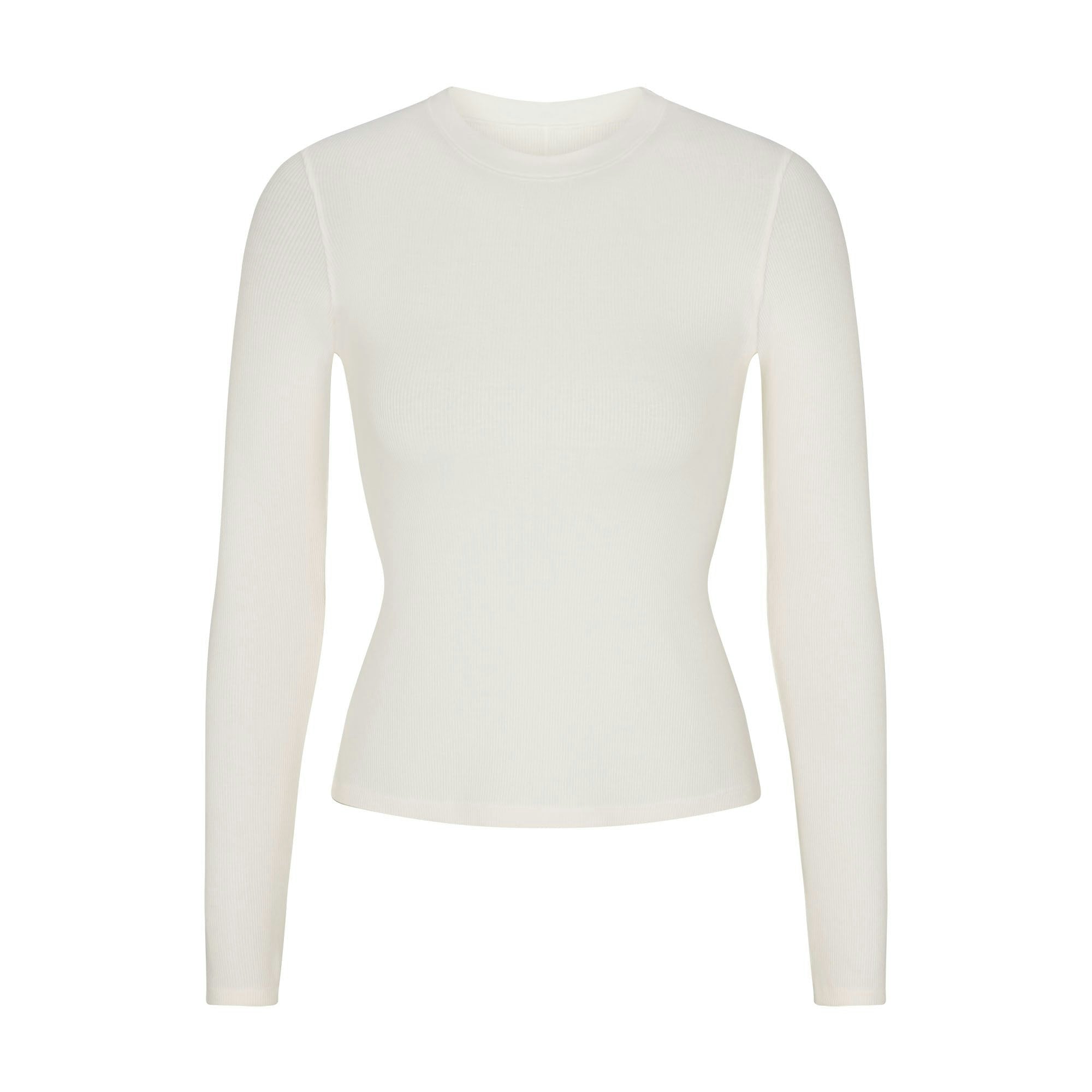 Skims Cotton Rib Long Sleeve T-Shirt Marble