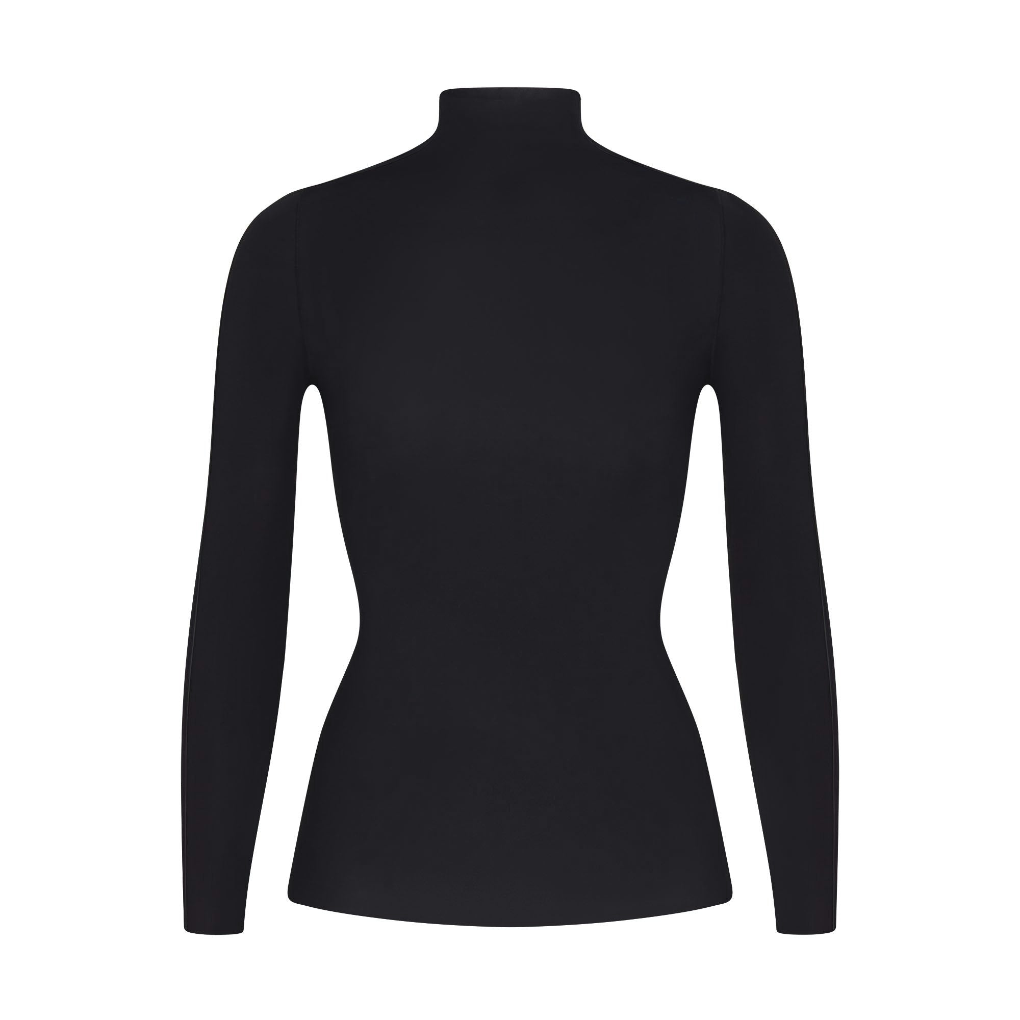 Skims Nikeskims Weightless Layers Mock Neck Long Sleeve Top Obsidian