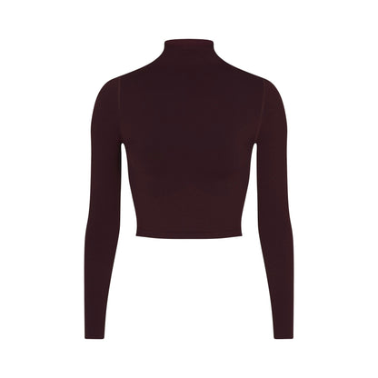 Skims Nikeskims Vintage Seamless Mock Neck Crop Top Currant