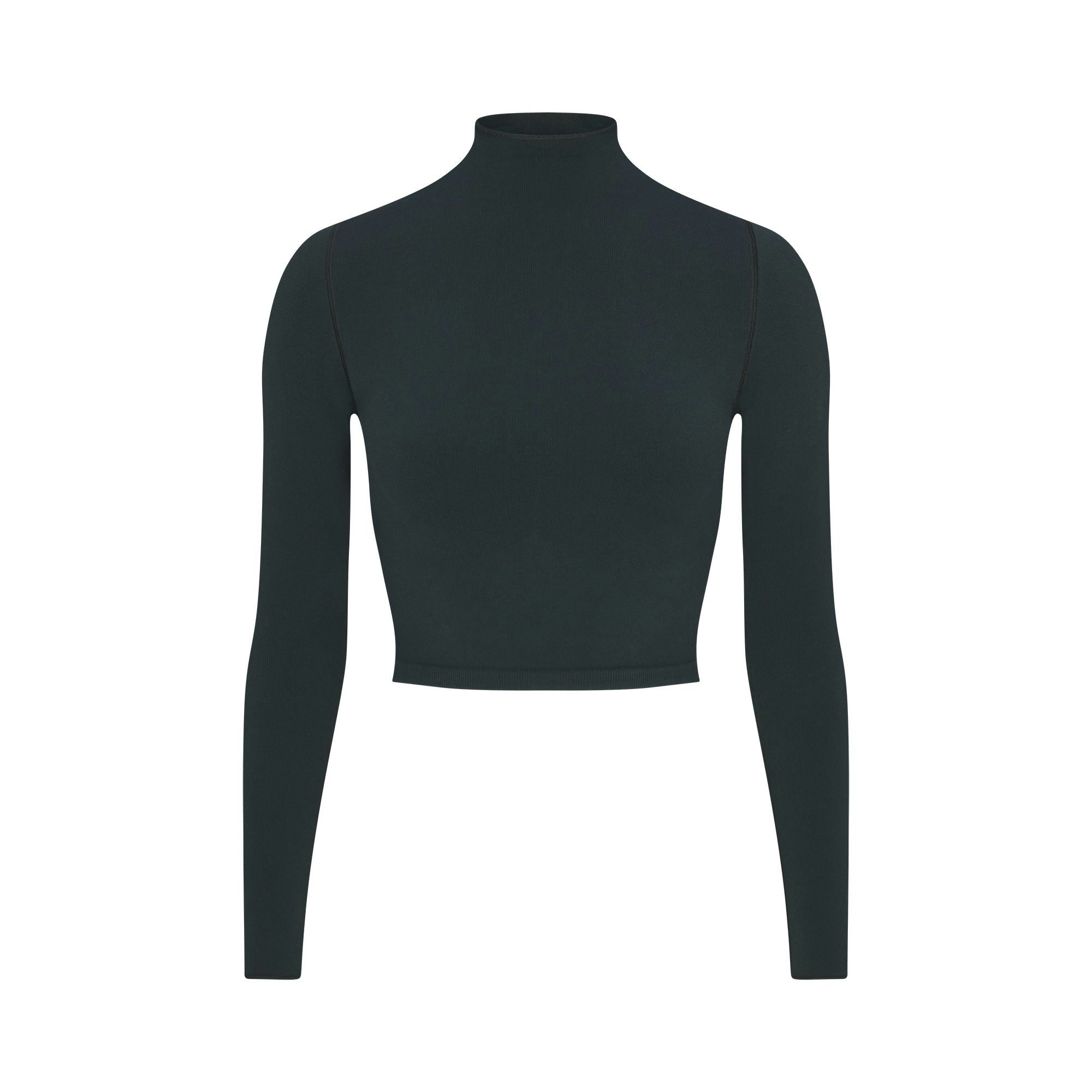 Skims Nikeskims Vintage Seamless Mock Neck Crop Top Dark Teal