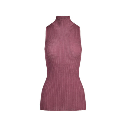 SHEER KNIT MOCK NECK TUNIC