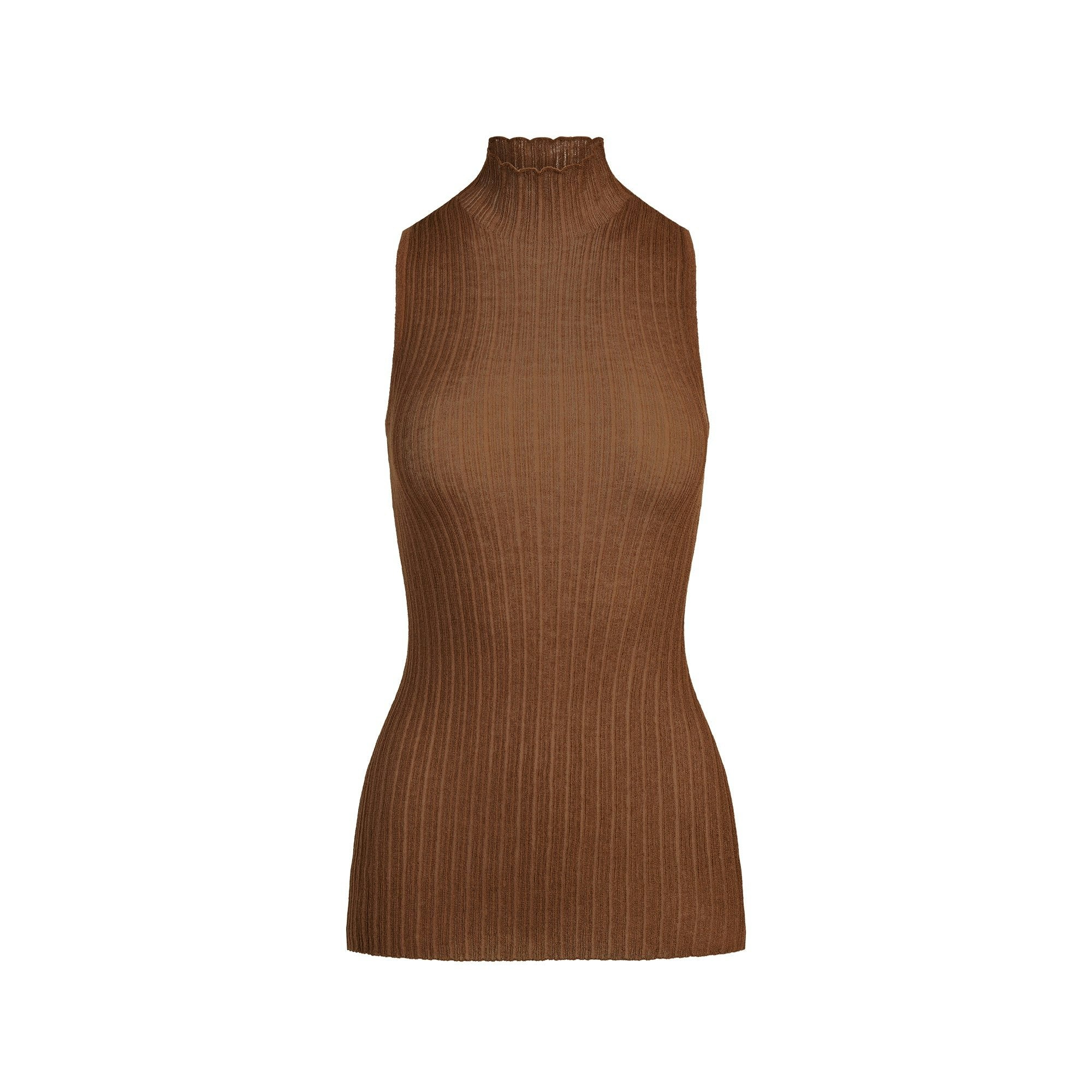 SHEER KNIT MOCK NECK TUNIC