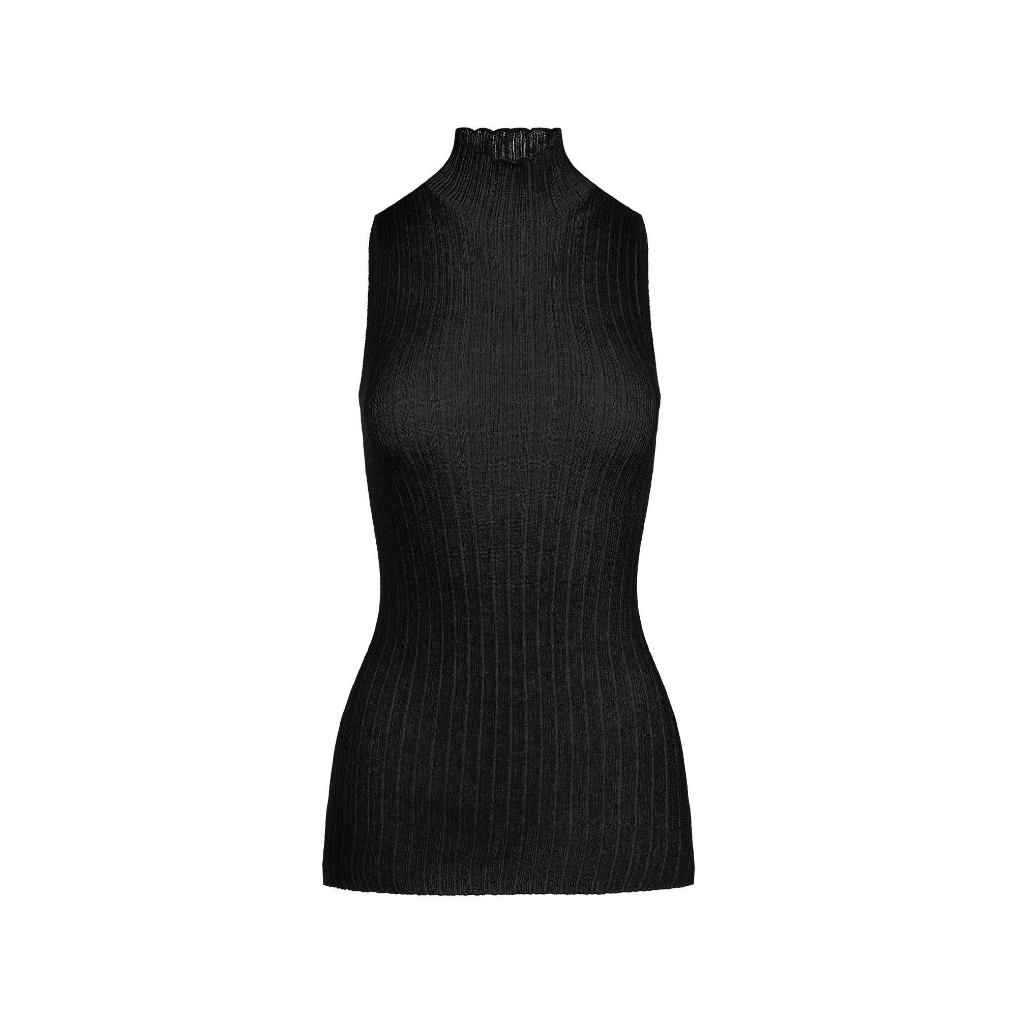 SHEER KNIT MOCK NECK TUNIC