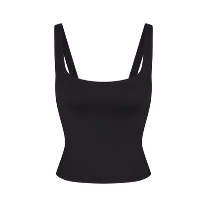 Skims Nikeskims Matte Square Neck Tank Obsidian