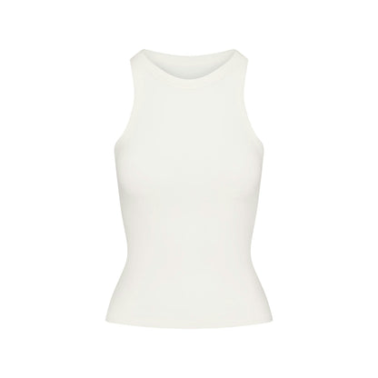 Skims Cotton Jersey Crew Neck Tank Marble