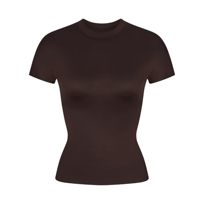 Skims Nikeskims Shine Short Sleeve Mock Neck Top Phoenix