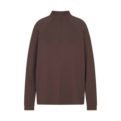 Skims Nikeskims Airy Long Sleeve Half Zip Dark Sepia