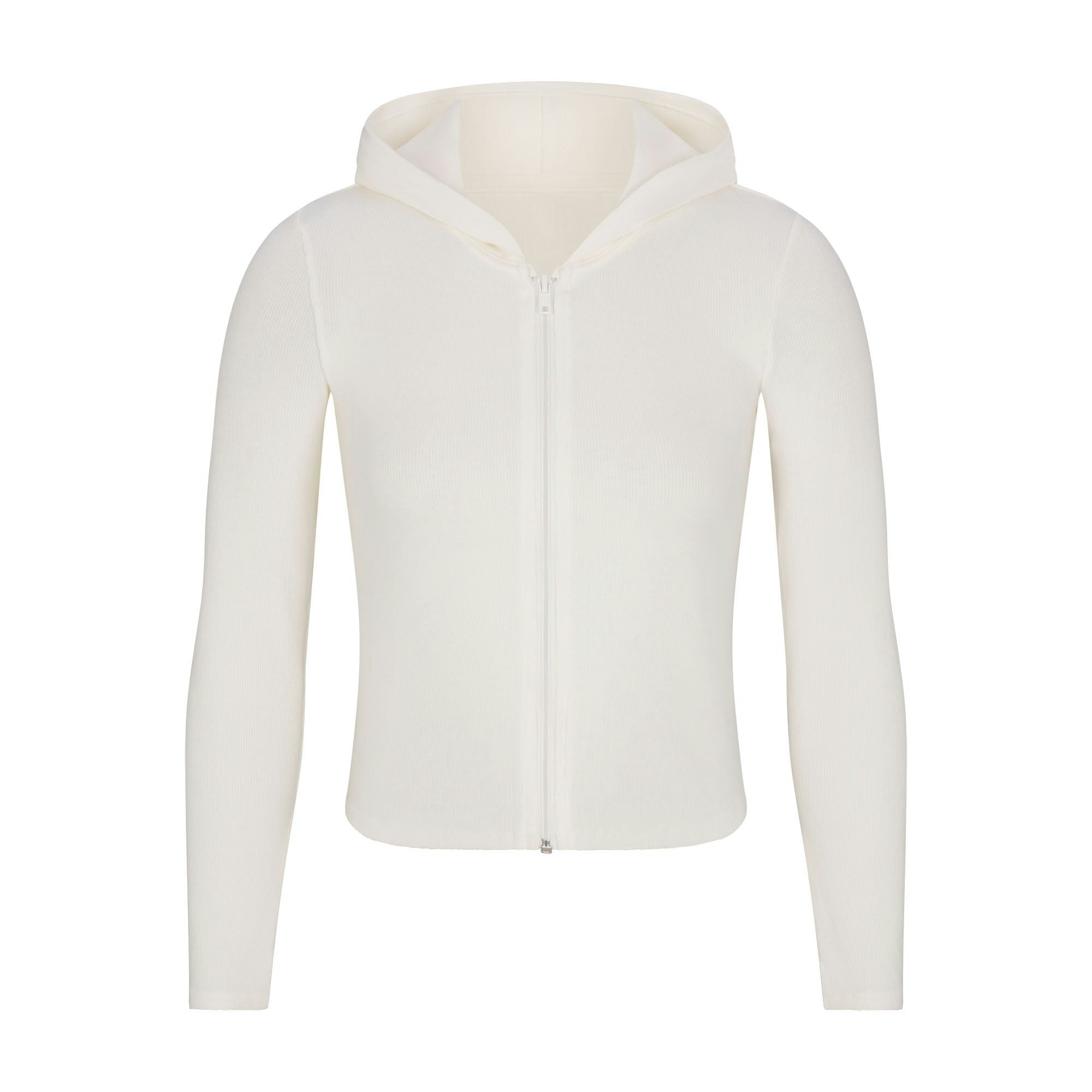 COTTON RIB ZIP UP HOODIE