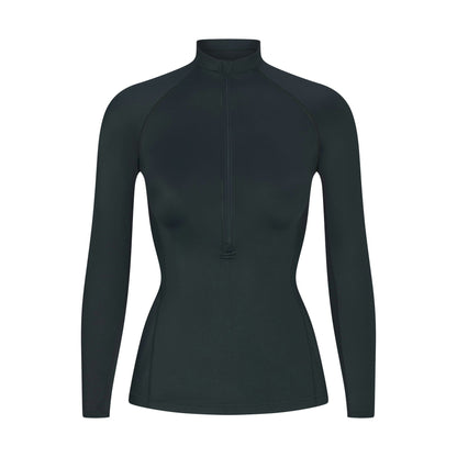 Skims Nikeskims Shine Long Sleeve Half Zip Dark Teal