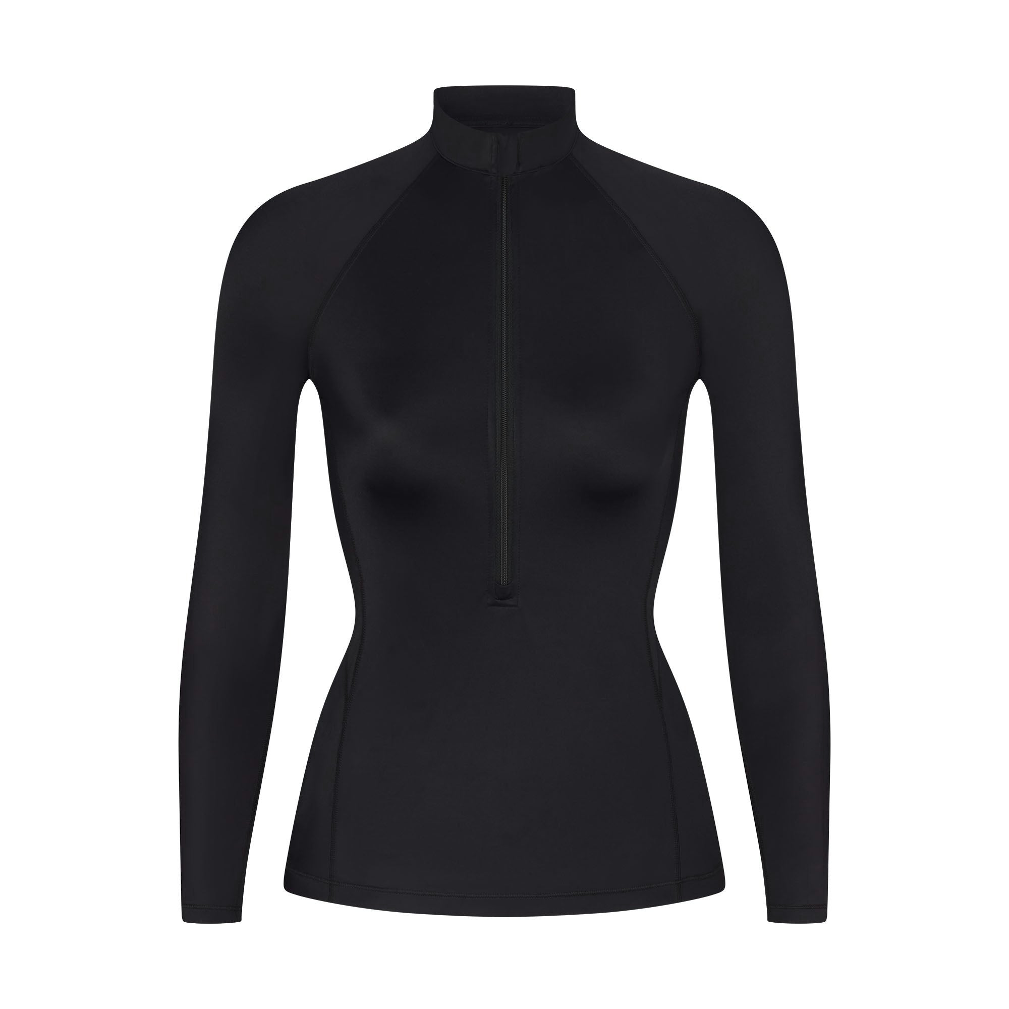 Skims Nikeskims Shine Long Sleeve Half Zip Obsidian