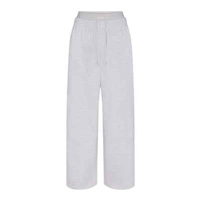 Skims Cotton Fleece Oversized Double Waistband Pant Light Heather Grey