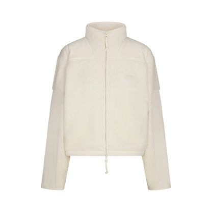 Skims Teddy Boxy Zip Up Jacket Ecru