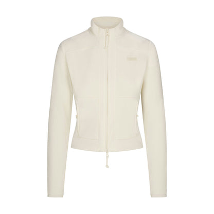 Skims Outdoor Fleece Fitted Jacket Ecru