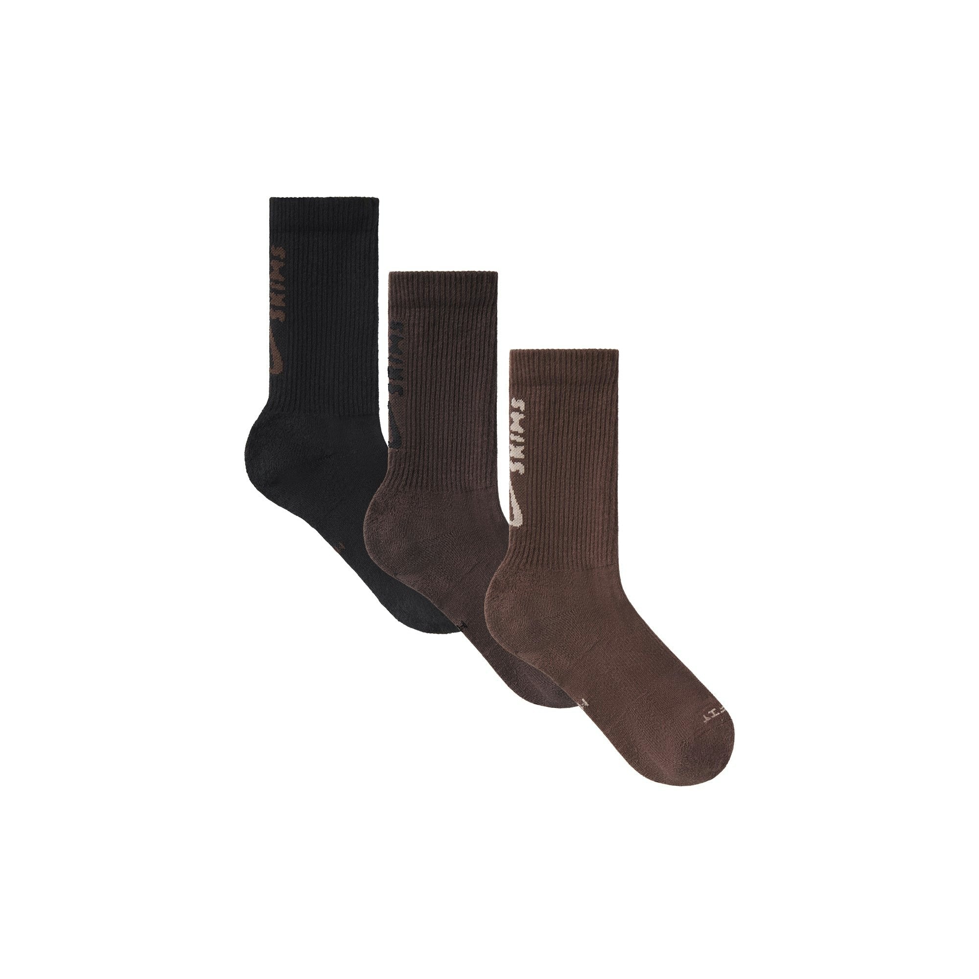Skims Nikeskims Accessories Dri-Fit Crew Sock 3-Pack Dark Sepia Multi