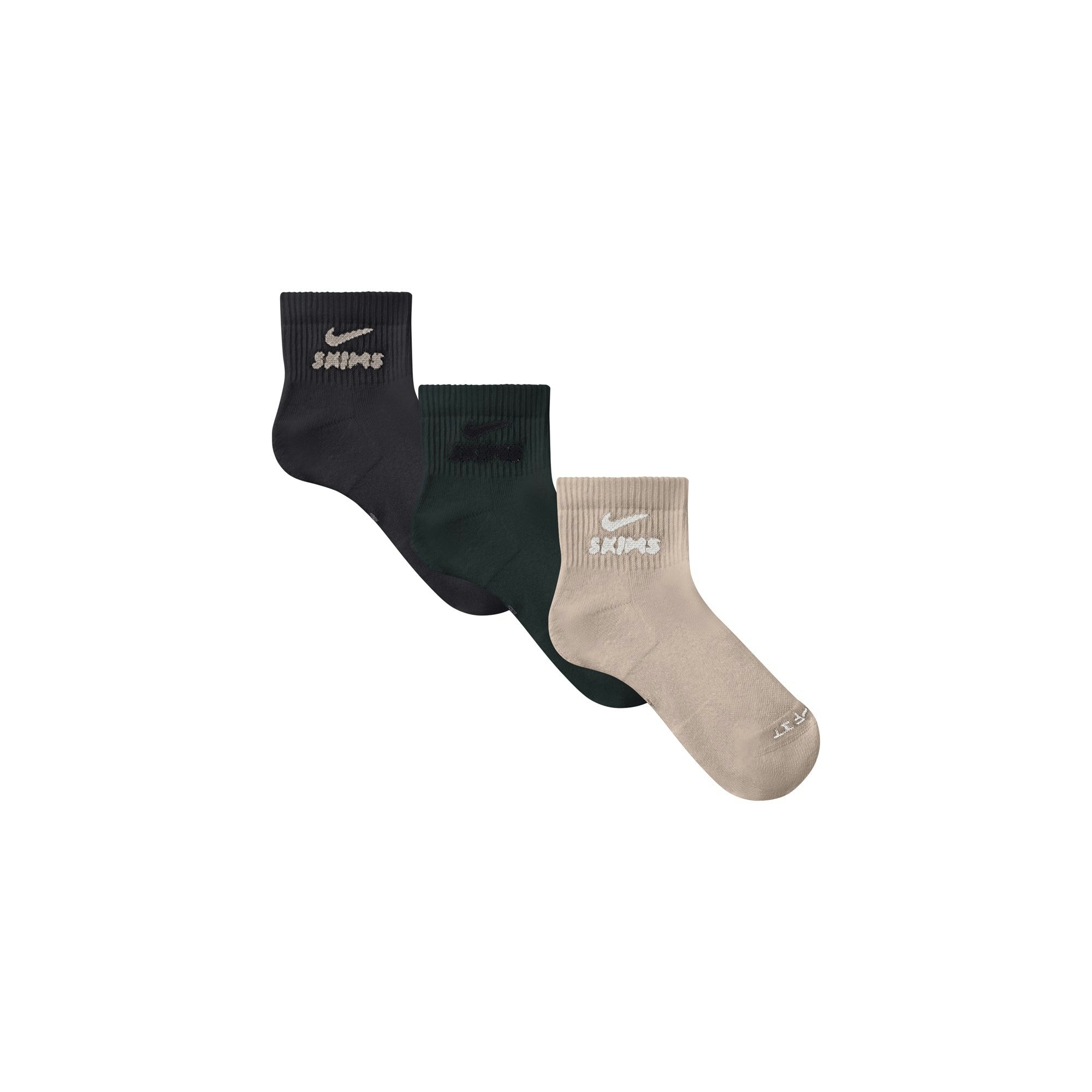 Skims Nikeskims Accessories Dri-Fit Quarter Crew Sock 3-Pack Dark Teal Multi