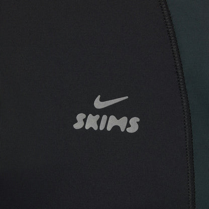 Skims Nikeskims Shine Front Zip Bra Obsidian And Dark Teal