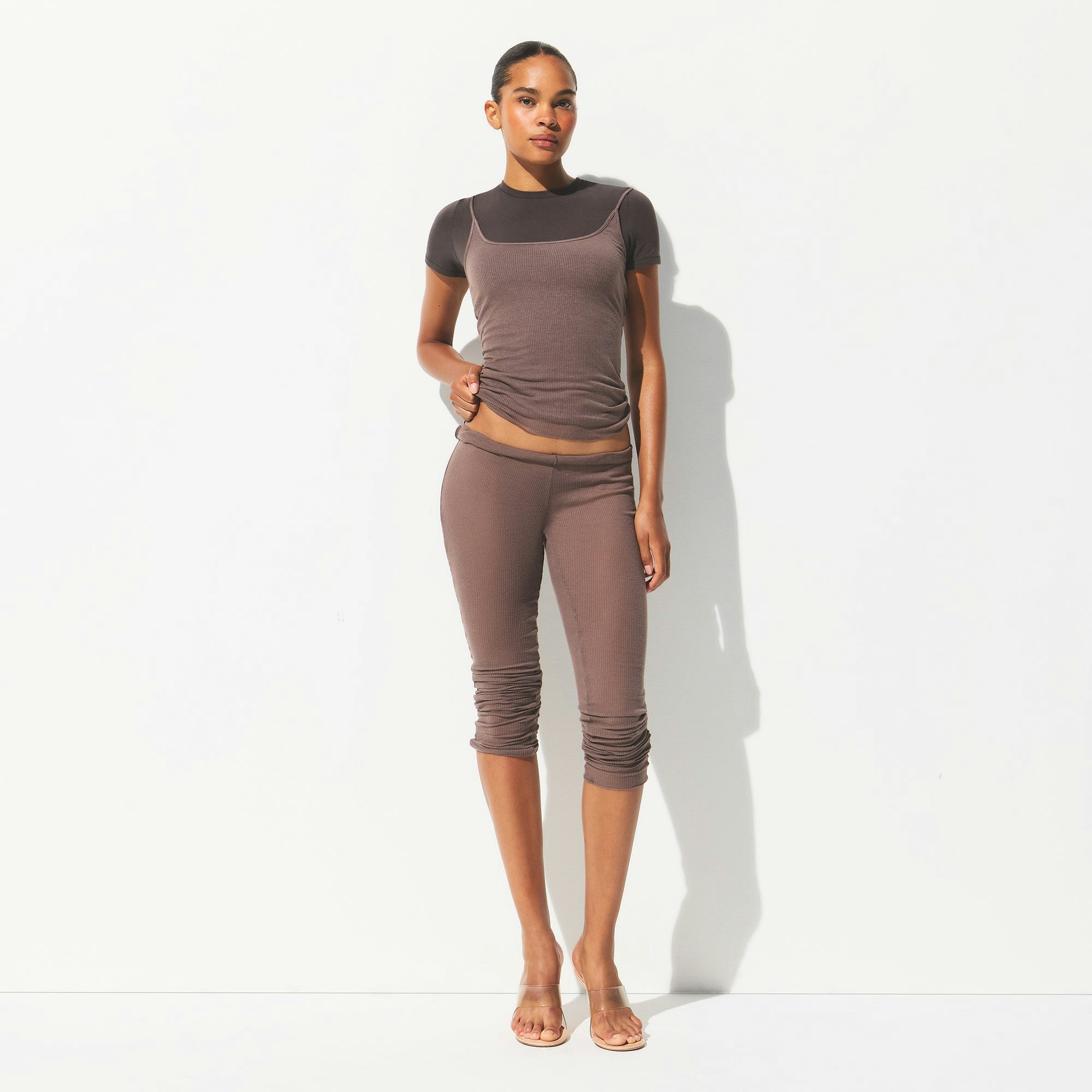 SHEER RIB LONG CAMI