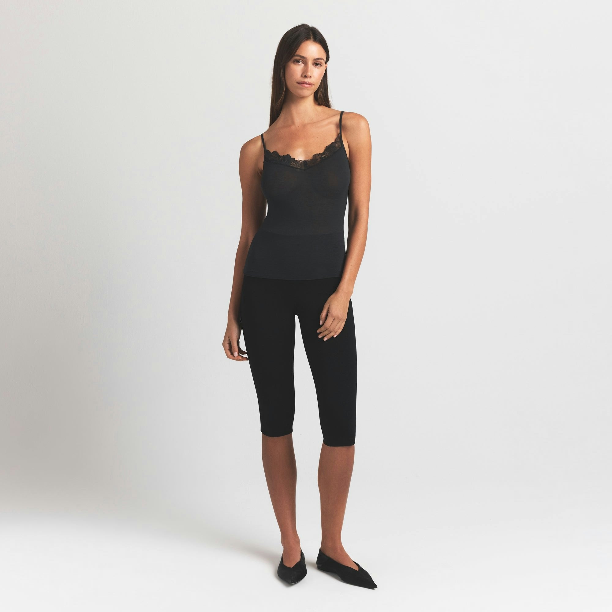 Skims Sheer Modal Lace Cami Onyx