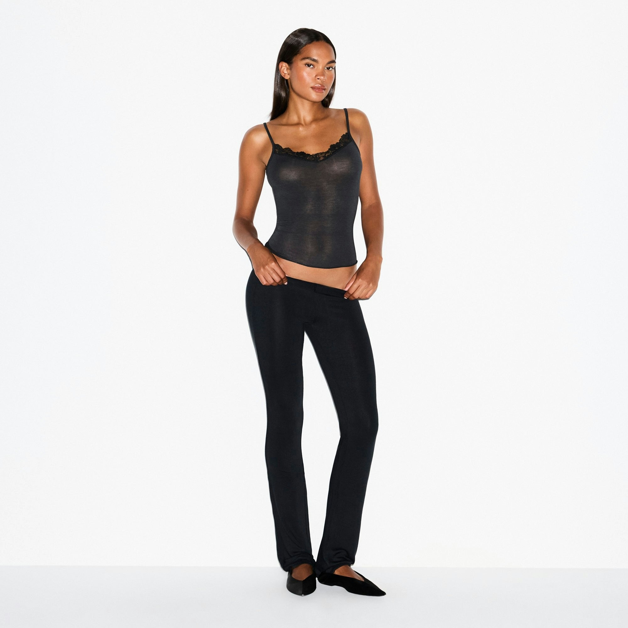 Skims Sheer Modal Lace Cami Onyx