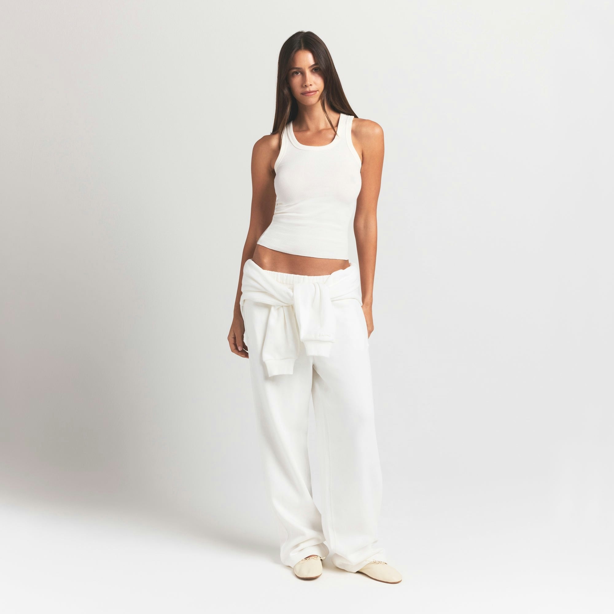 Skims Cotton Rib Scoop Neck Tank Marble