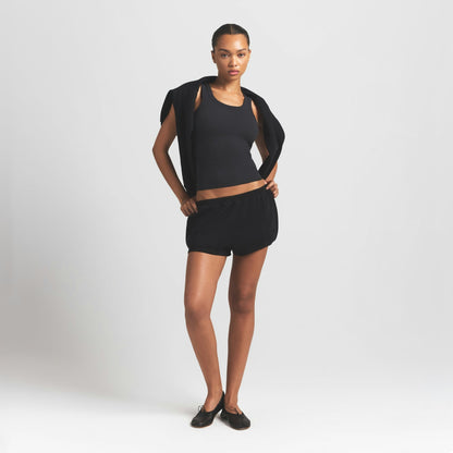 Skims Cotton Rib Scoop Neck Tank Soot