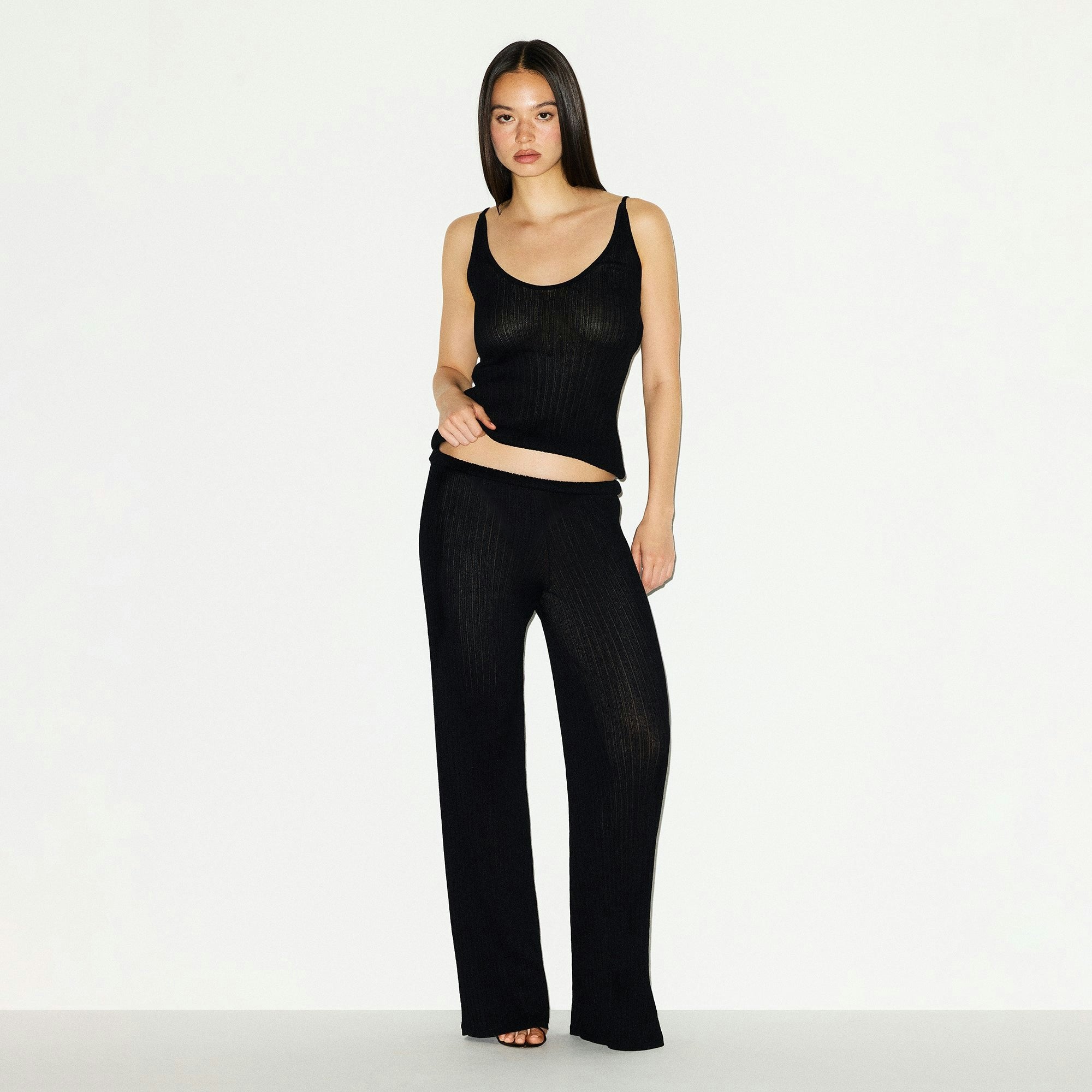 SHEER KNIT PLUNGE TANK