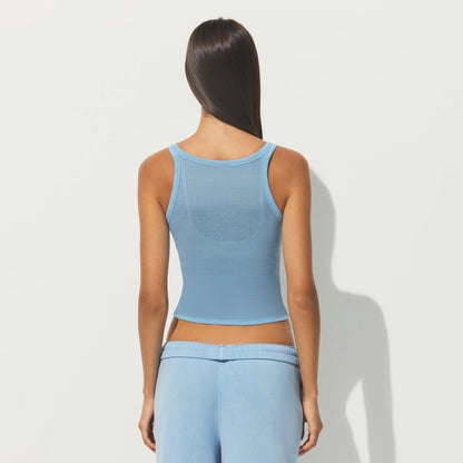 Skims Sheer Rib Tank Blue Bell
