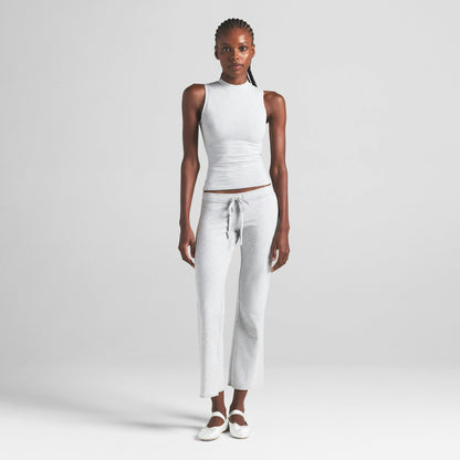 Skims Cotton Jersey Mock Neck Tank Light Heather Grey