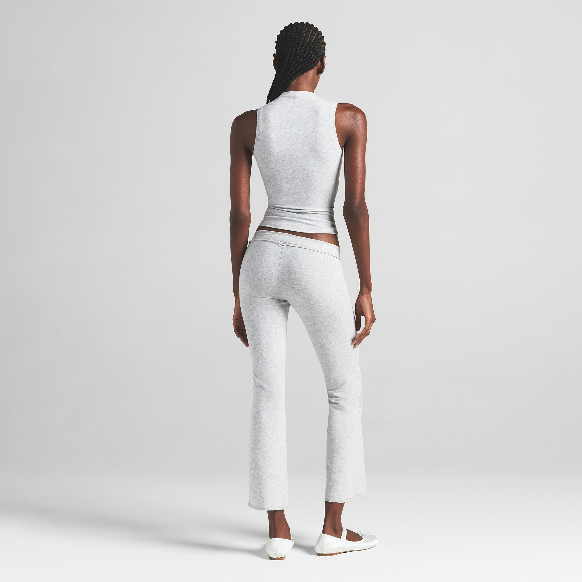 COTTON JERSEY MOCK NECK TANK