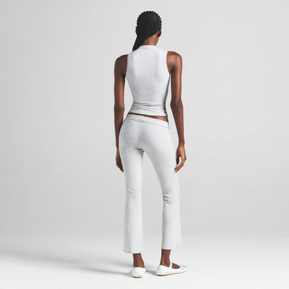 COTTON JERSEY MOCK NECK TANK