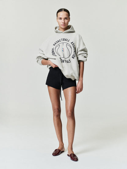 Essentials Nba X Barkley Hendricks 90S Hoodie Heather Stone W/ Heather Rib