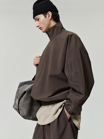 Essentials Active Trace Half Zip Track Jacket Brown