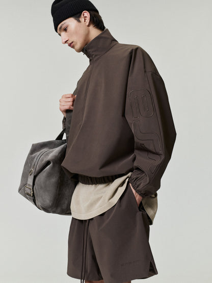 Essentials Active Trace Half Zip Track Jacket Brown