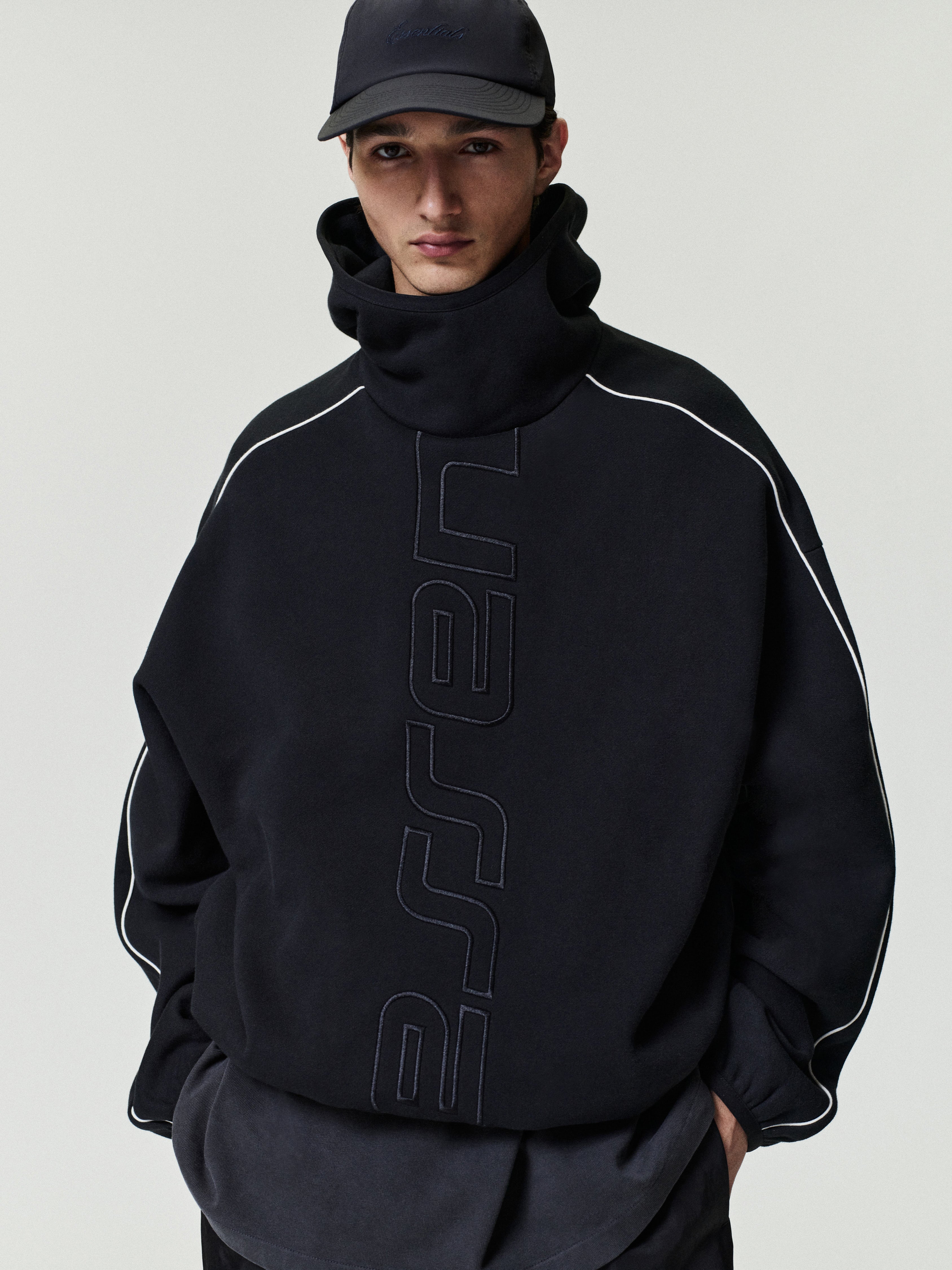 Essentials Active Trace Modern Fleece Hoodie Vintage Black