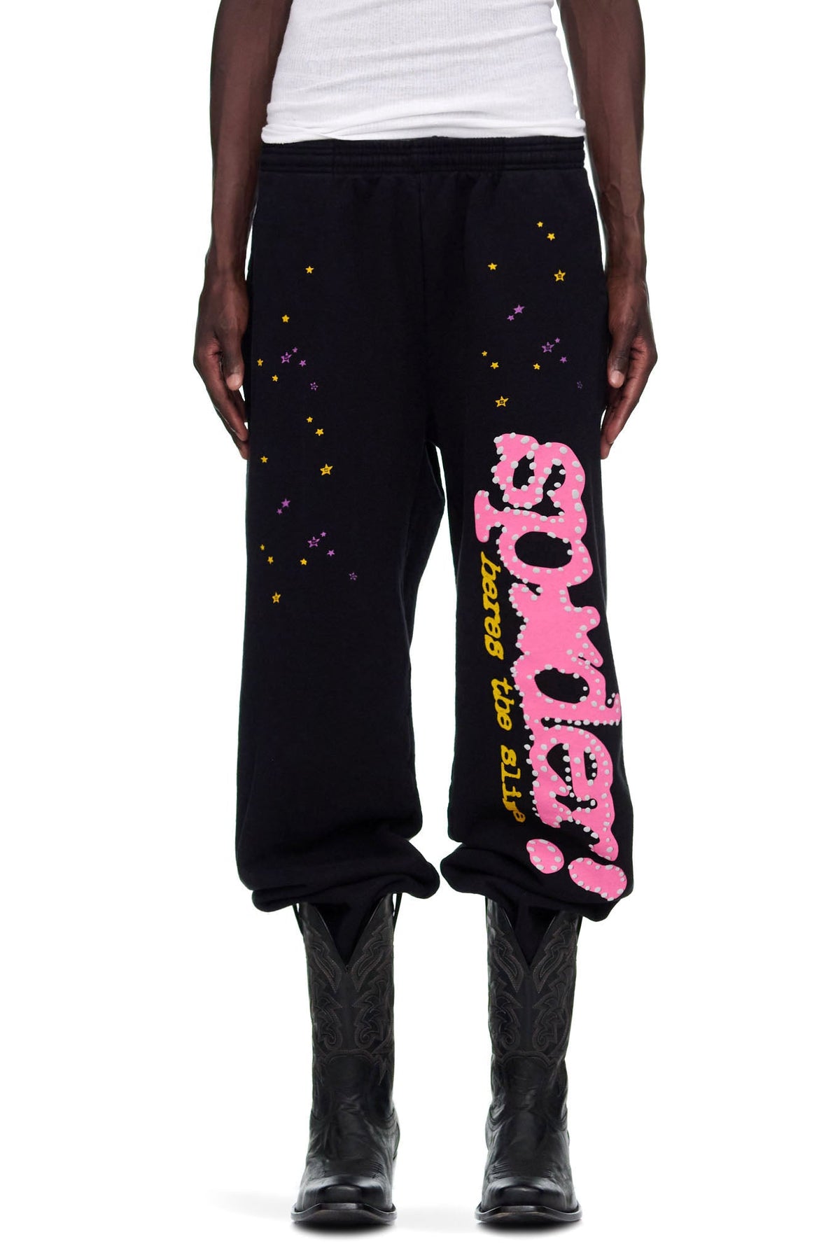 Sp5der Black P*NK V2 Sweatpant