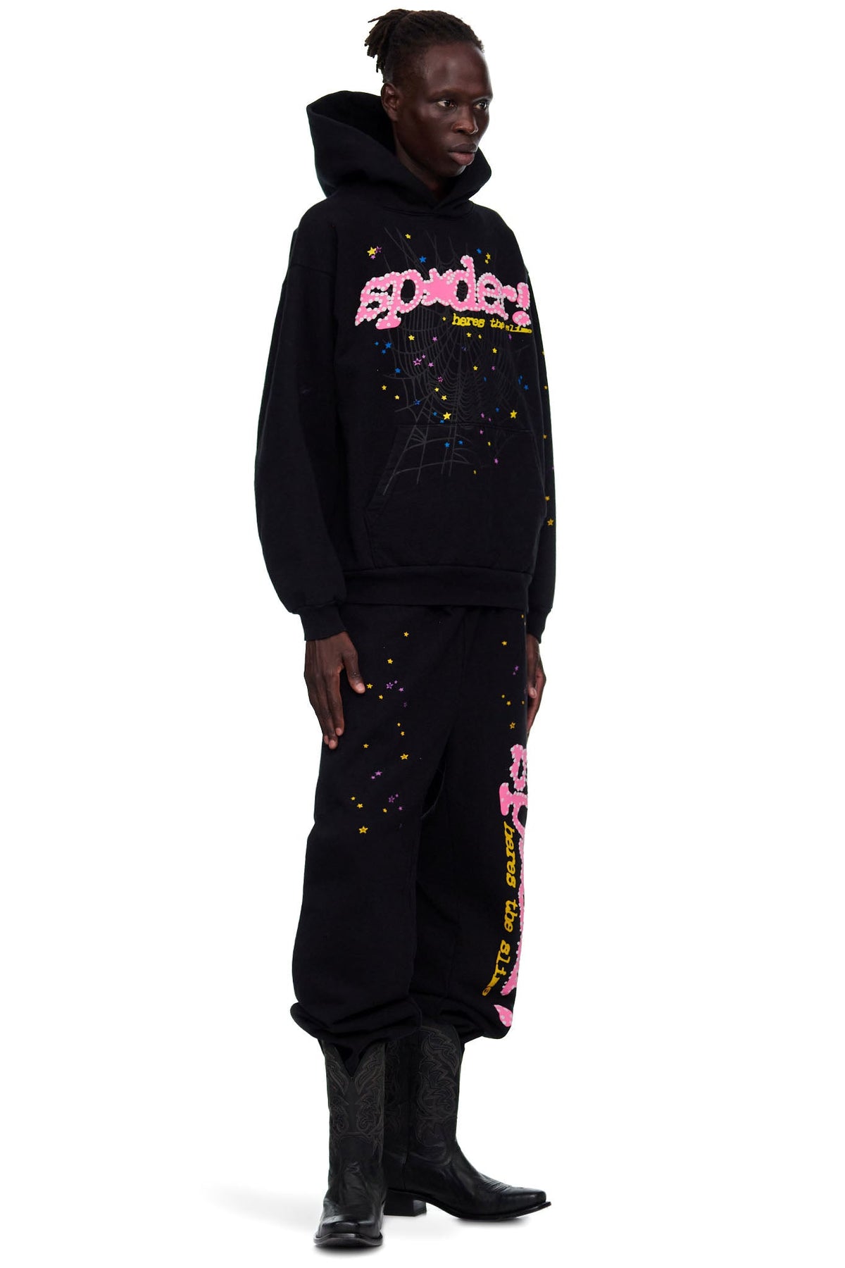 Sp5der Black P*NK V2 Sweatpant