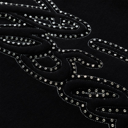 Sp5der Rhinestone Script WIDE LEG Sweatpant