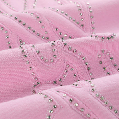 Sp5der Rhinestone Script WIDE LEG Sweatpant