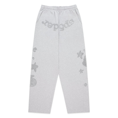 Sp5der Rhinestone Beluga V2 WIDE LEG Sweatpant
