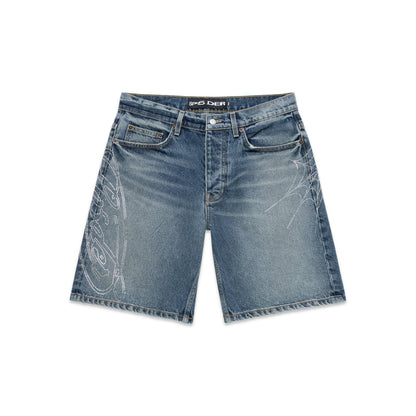 Sp5der Script WEB Denim Short