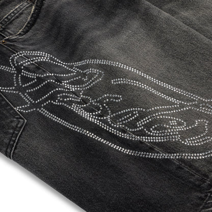 Sp5der Script WEB Denim Short